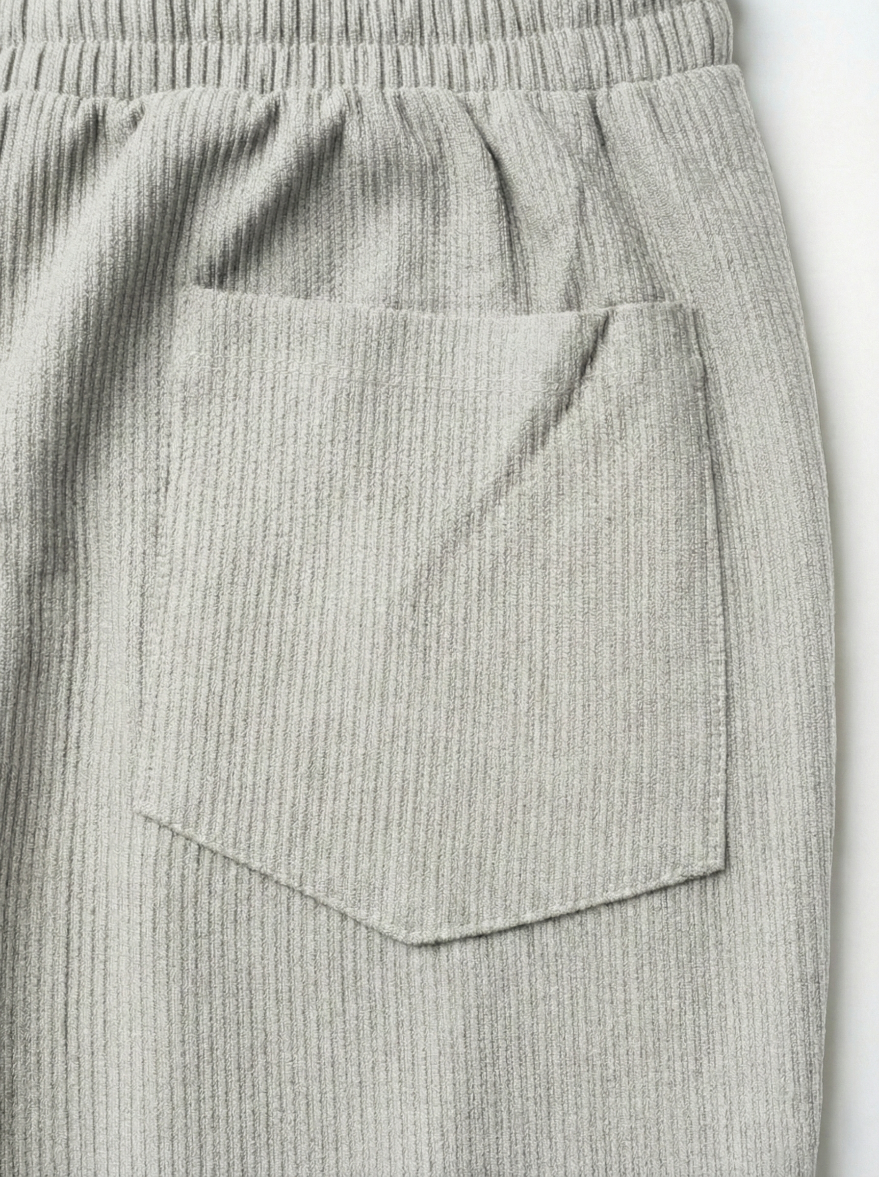 Urban Soft Ribbed Cargo | Baggy Fit Wide Leg Trousers - Stone Grey