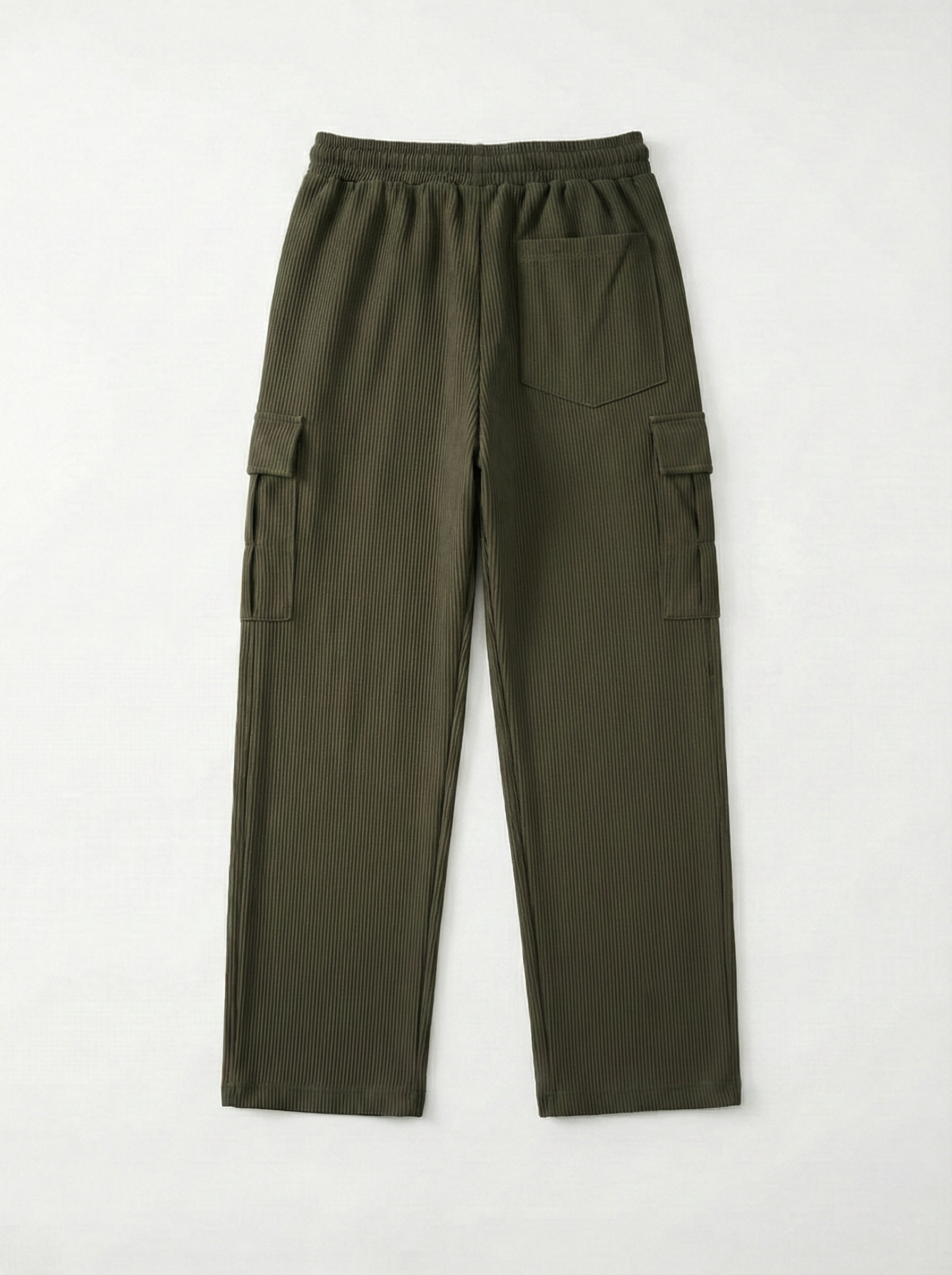 Urban Soft Cord Cargo | Baggy Fit Wide Leg Trousers - Olive Green