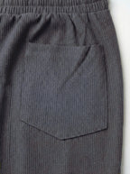 Urban Soft Ribbed Trousers | Baggy Fit Wide Leg - Dark Grey