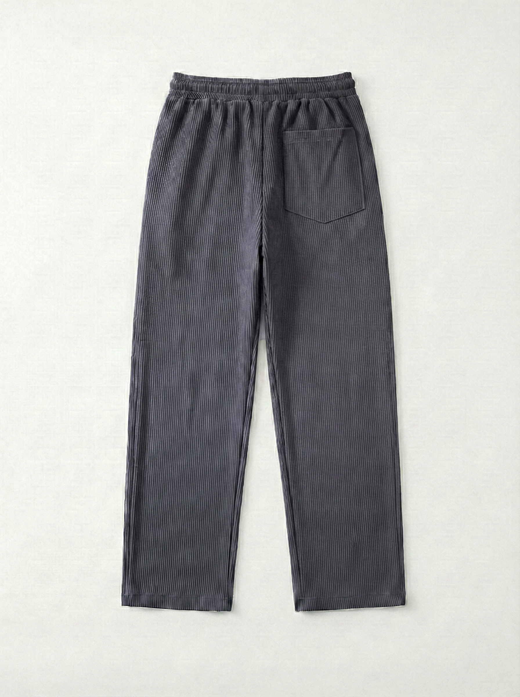 Urban Soft Ribbed Trousers | Baggy Fit Wide Leg - Dark Grey