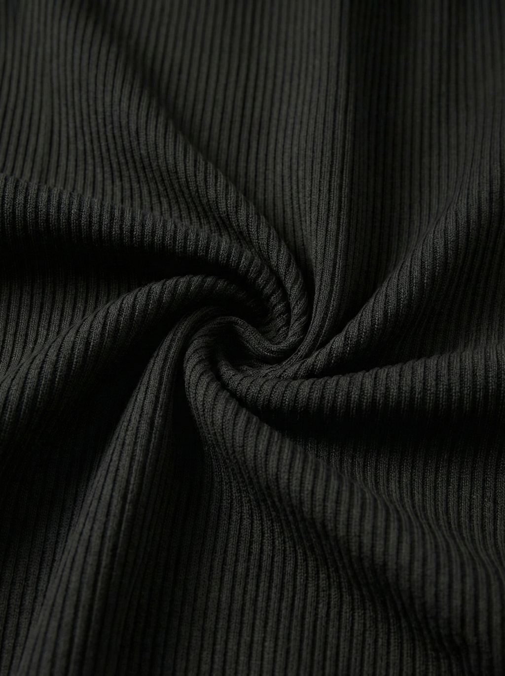 Urban Soft Ribbed Trousers | Baggy Fit Wide Leg - Jet Black