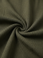 Urban Soft Ribbed Trousers | Baggy Fit Wide Leg - Olive Green