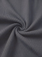 Urban Soft Ribbed Trousers | Baggy Fit Wide Leg - Dark Grey