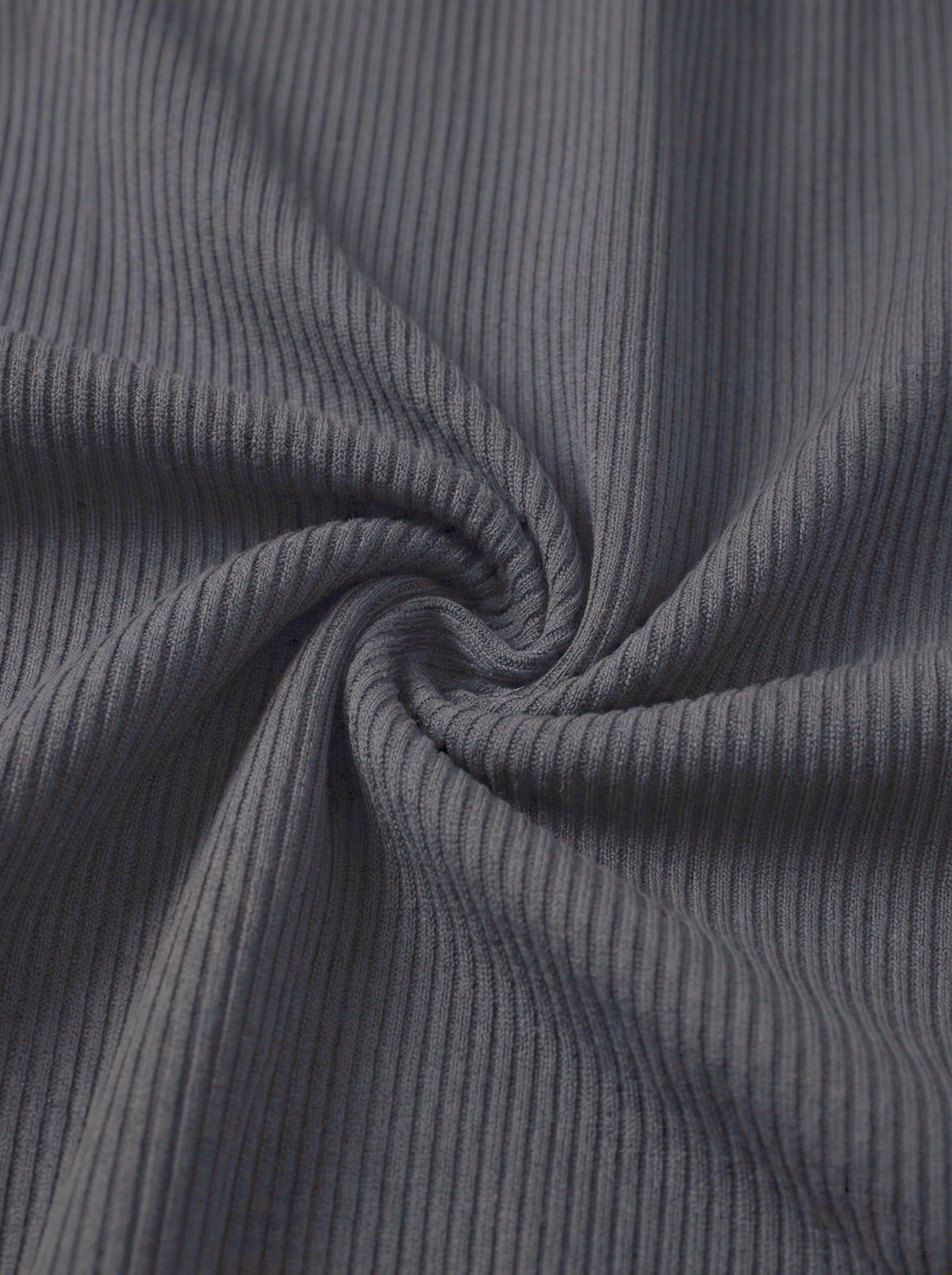 Urban Soft Ribbed Trousers | Baggy Fit Wide Leg - Dark Grey