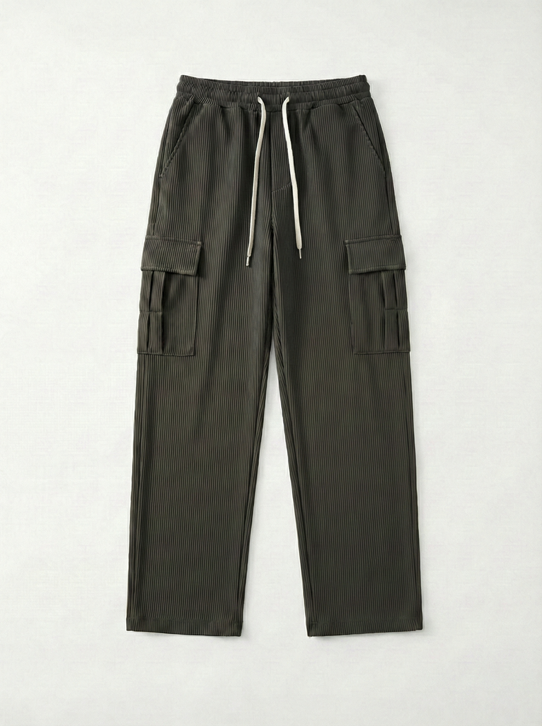 Urban Soft Cord Cargo | Baggy Fit Wide Leg Trousers - Charcoal