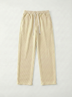 Urban Soft Ribbed Trousers | Baggy Fit Wide Leg - Cream