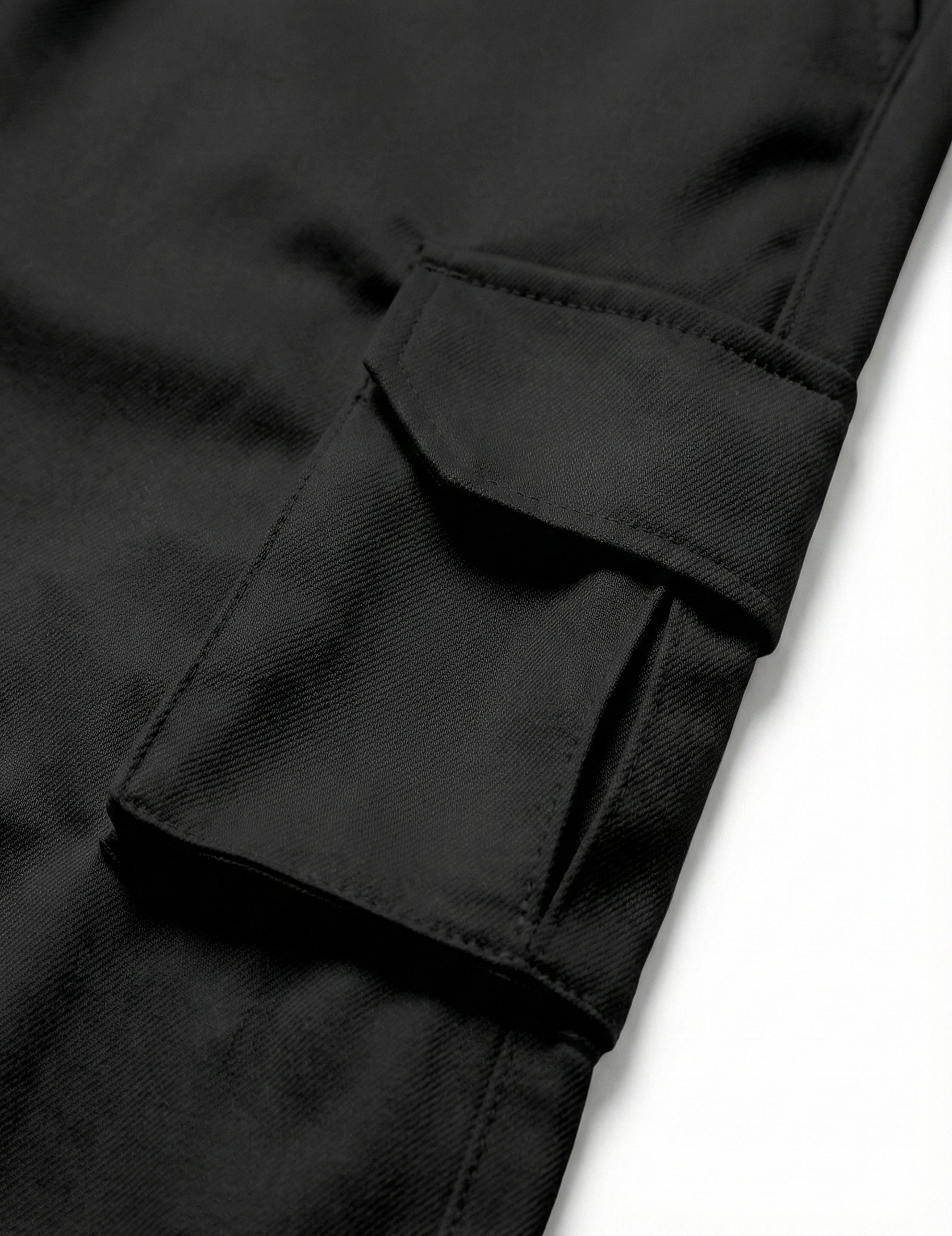 Urban Twill Cargo Jogger | Tapered Fit Utility Pants - Jet Black