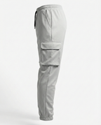 Urban Twill Cargo Jogger | Tapered Fit Utility Pants - Stone Grey