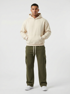 Urban Soft Cord Cargo | Baggy Fit Wide Leg Trousers - Olive Green