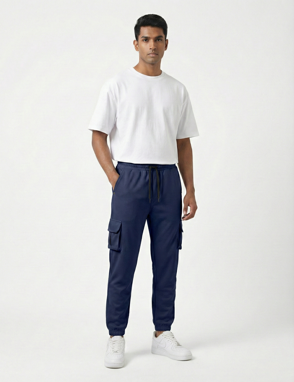 Urban Twill Cargo Jogger | Tapered Fit Utility Pants - Midnight Blue