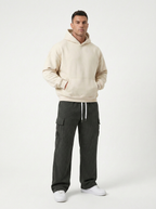 Urban Soft Cord Cargo | Baggy Fit Wide Leg Trousers - Charcoal