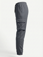 Urban Twill Cargo Jogger | Tapered Fit Utility Pants - Charcoal Grey