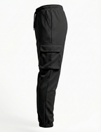Urban Twill Cargo Jogger | Tapered Fit Utility Pants - Jet Black