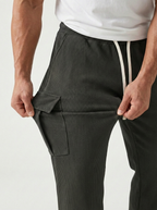 Urban Soft Cord Cargo | Baggy Fit Wide Leg Trousers - Charcoal